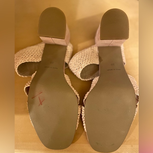 Anthropologie raffia heel sandal blush pink size 8 (39) - Picture 10 of 10